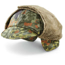 Genuine German Army Military Winter Pile Cap flecktarn hat warm cold weather - GoMilitar