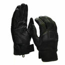 Black Austrian Army tactical gloves with reinforced leather palms and knuckles for combat and heavy-duty protection.