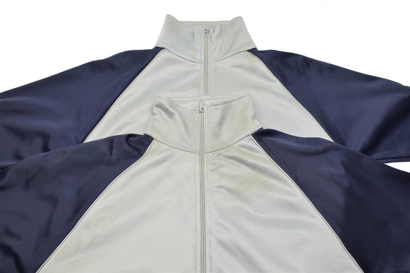 Genuine French Military school sweatshirt sports jacket running hiking grey blue