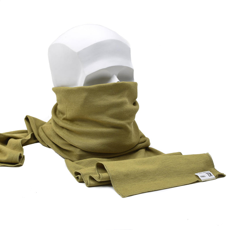 Genuine Dutch army scarf khaki military surplus neck tube merino wool cotton NEW