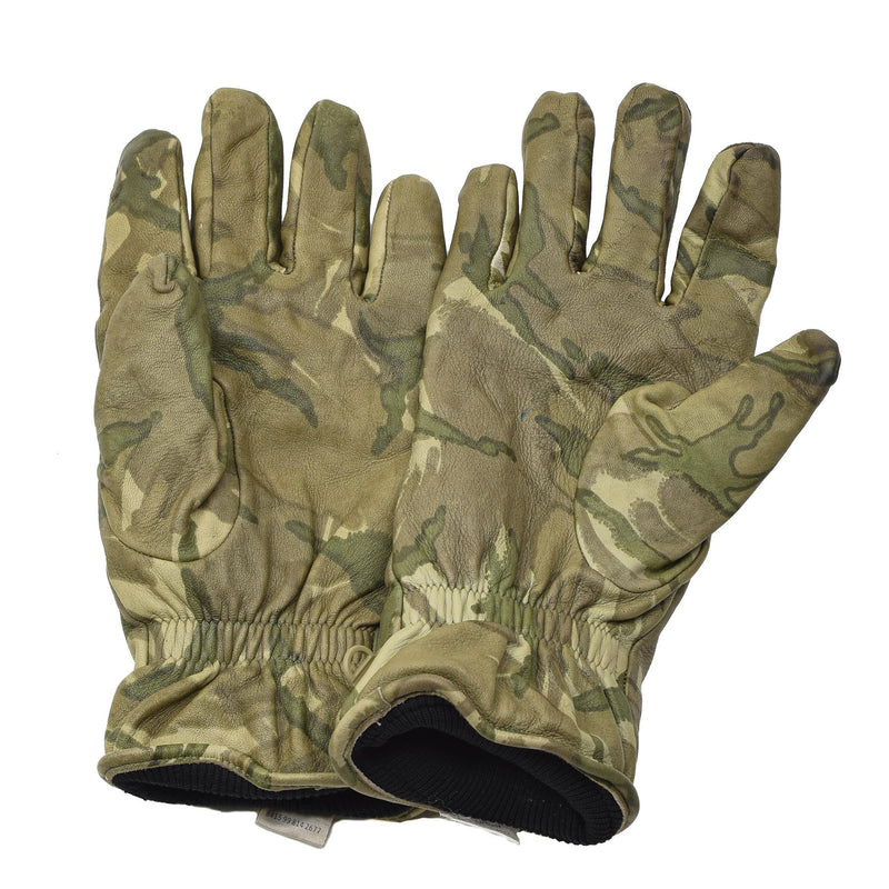 Genuine British military combat tactical leather gloves insulated MTP camouflage
