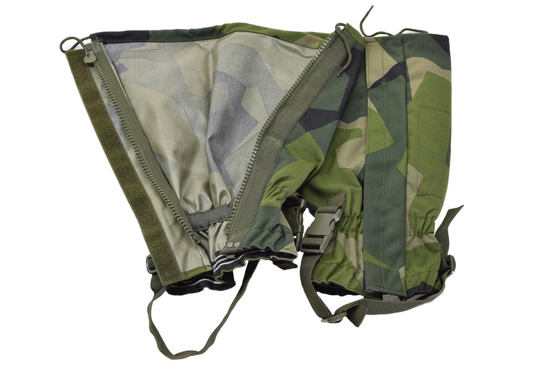 TACGEAR gaiters waterproof Swedish army M90 splinter camo metal hooks one size
