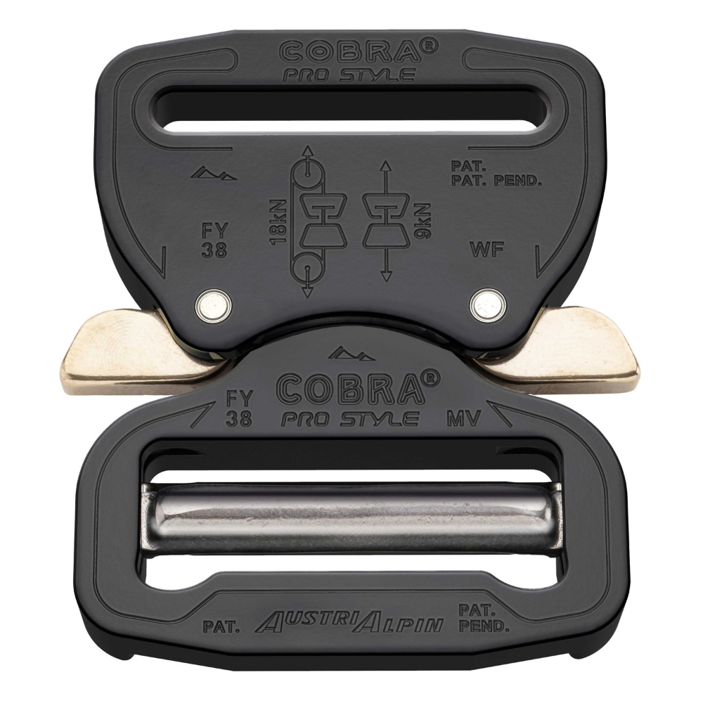 AustriAlpin COBRA PRO STYLE Belt Buckle 38mm XL Aluminium Quick Release Black