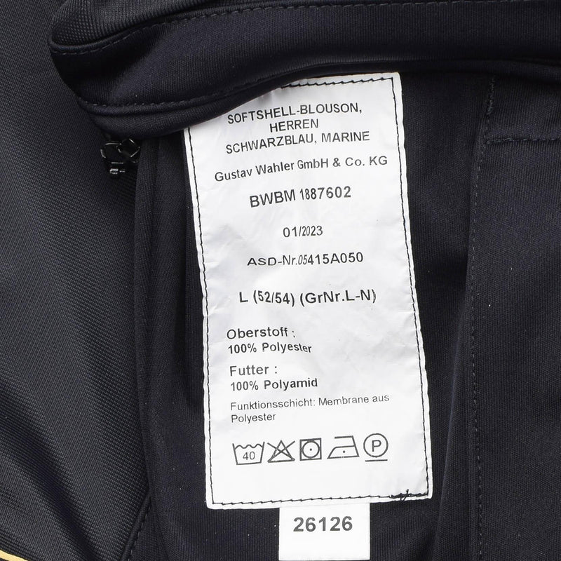 Original German army marine zipped jacket black softshell high collar combat NEW