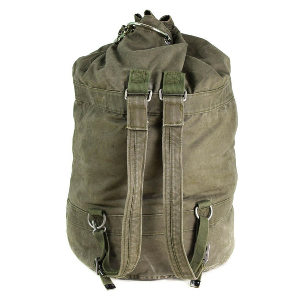 Genuine German army sea sack duffel bag w shoulder straps large w lock backpack