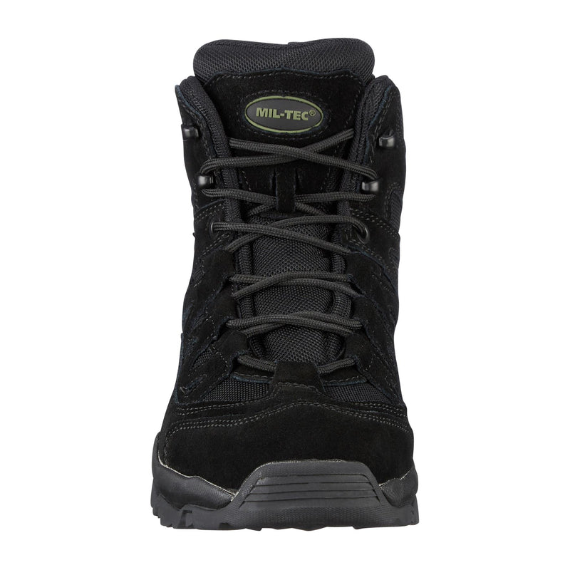 MIL-TEC SQUAD boots mid calf round sole camping outdoor black suede footwear