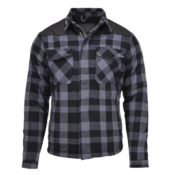 MIL-TEC German Military Lumberjack jacket plaid checkered warm black gray NEW