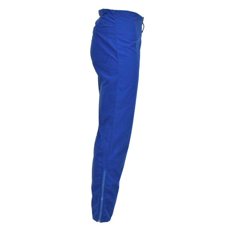 Original Swedish Military sweatpants trousers adjustable waist work wear Blue
