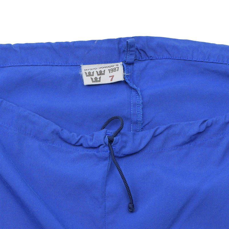 Original Swedish Military sweatpants trousers adjustable waist work wear Blue