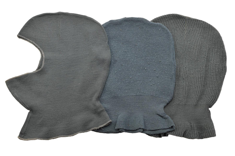 Original Swiss military wool balaclava lightweight warm winter mask elastic Gray