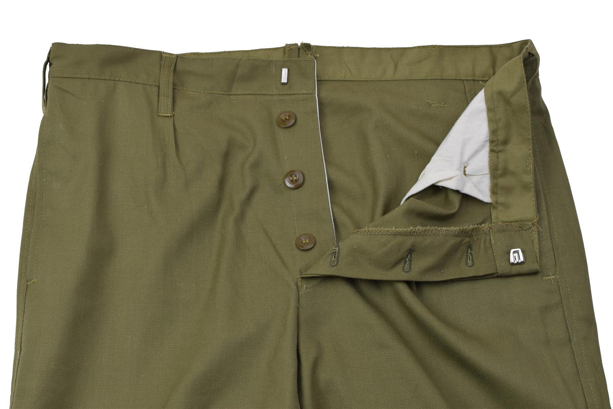 Original Romanian Army Field Work Trousers Adjustable Drawstring Cuffs Olive