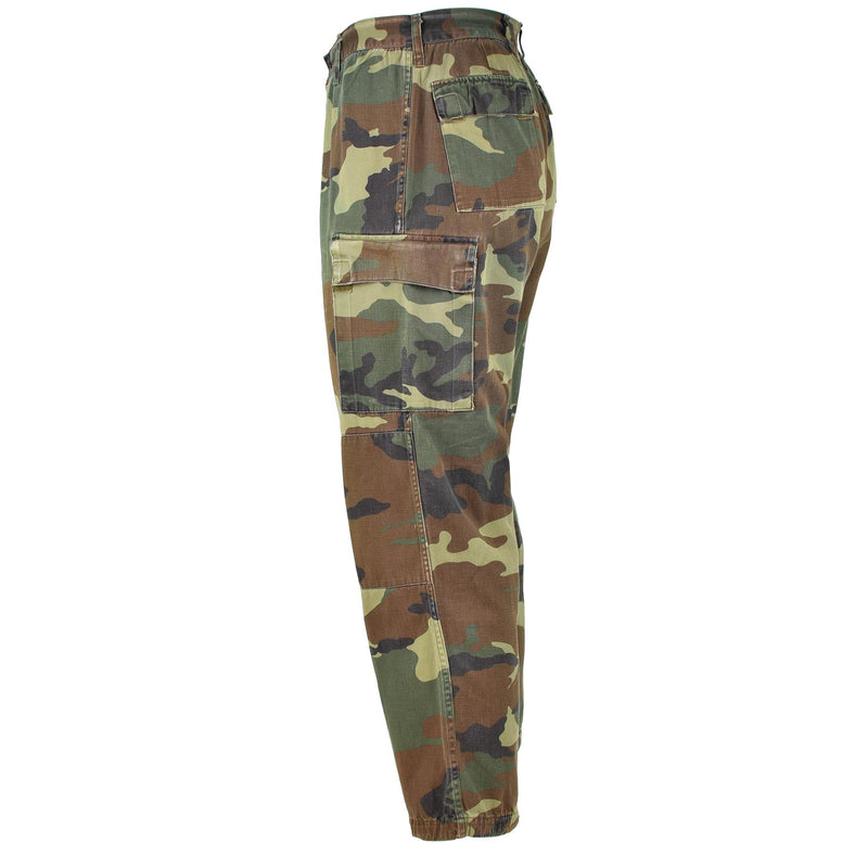 Genuine Italian army pants NATO combat cotton woodland Camouflage field trousers