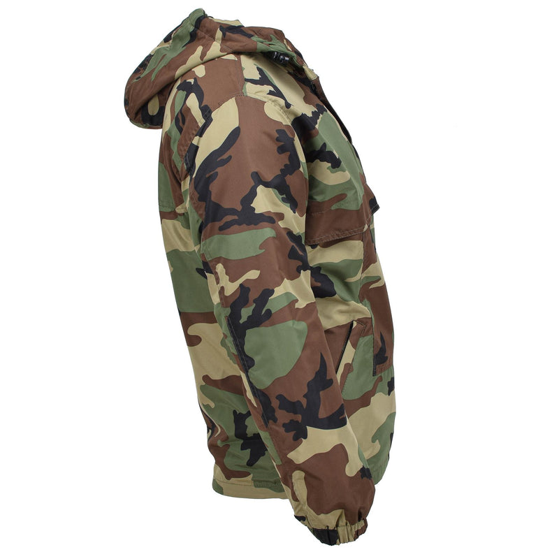 MIL-TEC German Military combat jacket winter woodland windproof hooded lined NEW