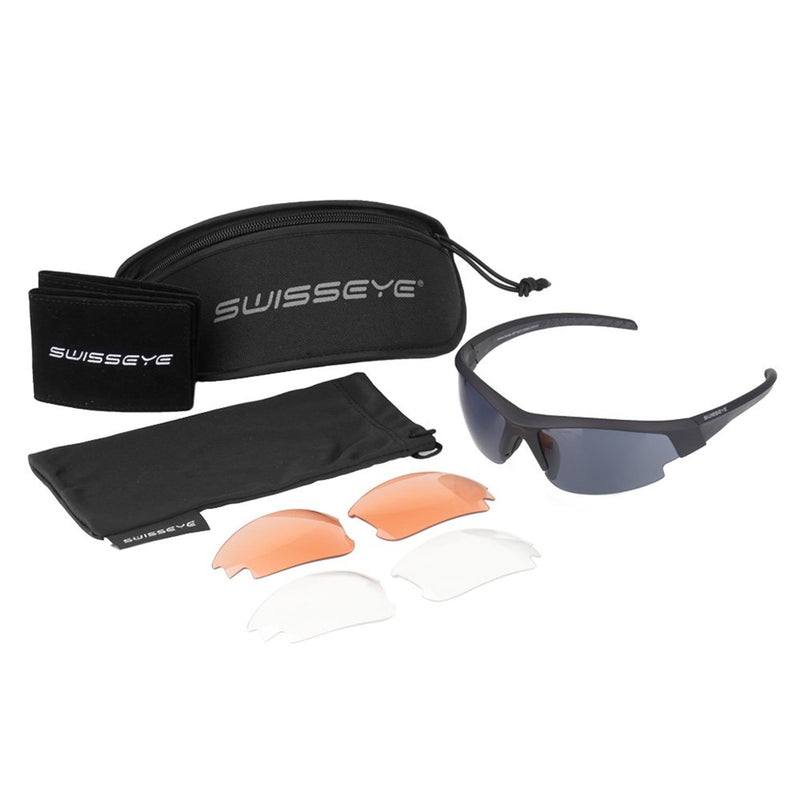 SWISS EYE Ballistic shooting glasses aerodynamic adjustable rubberized temples