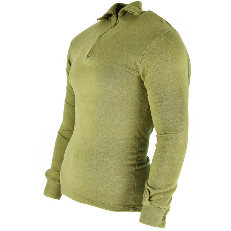 Original British army tricot shirt zipper Undershirt zipped thermal Green OD