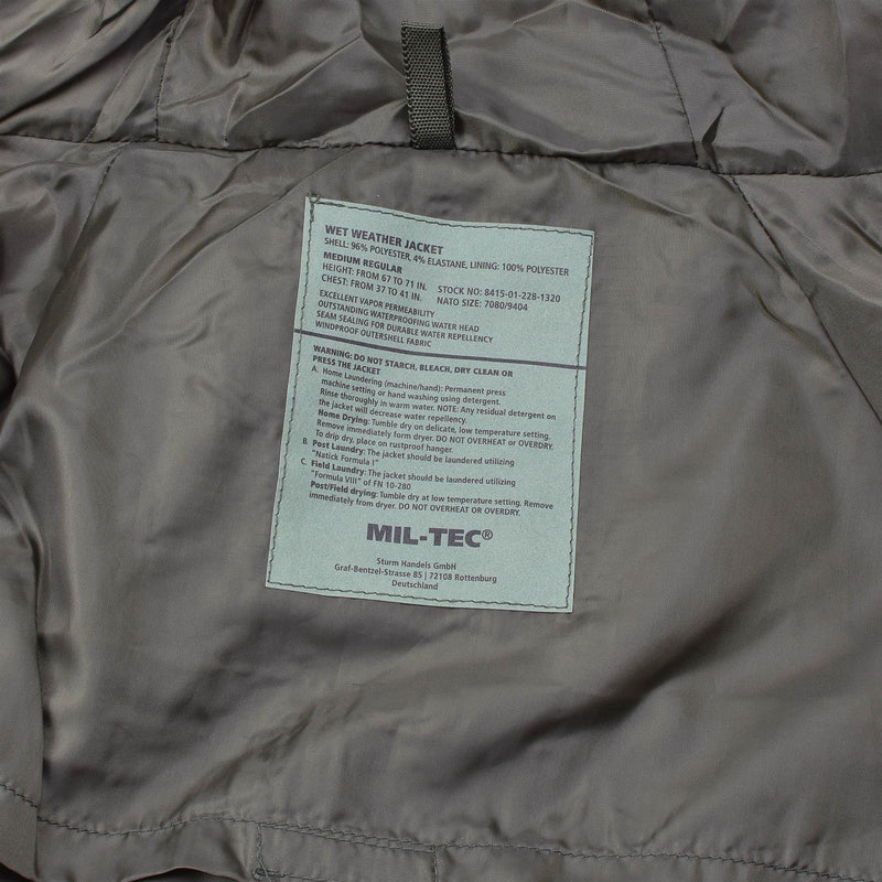 MIL-TEC Military style jacket wet weather woodland 3 Layer windproof goretex NEW