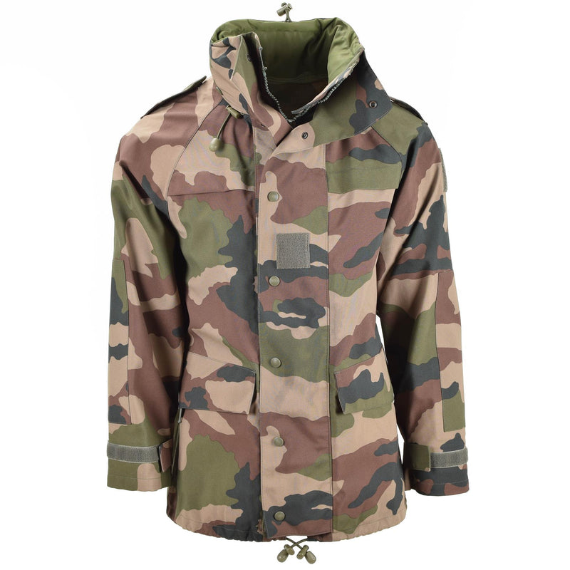 Genuine French army waterproof trilaminate jacket camo goretex hooded rain parka
