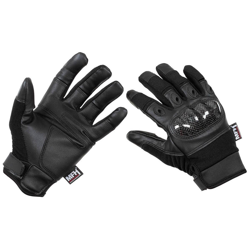 MFH Brand Military style tactical gloves black breathable free shooting fingers