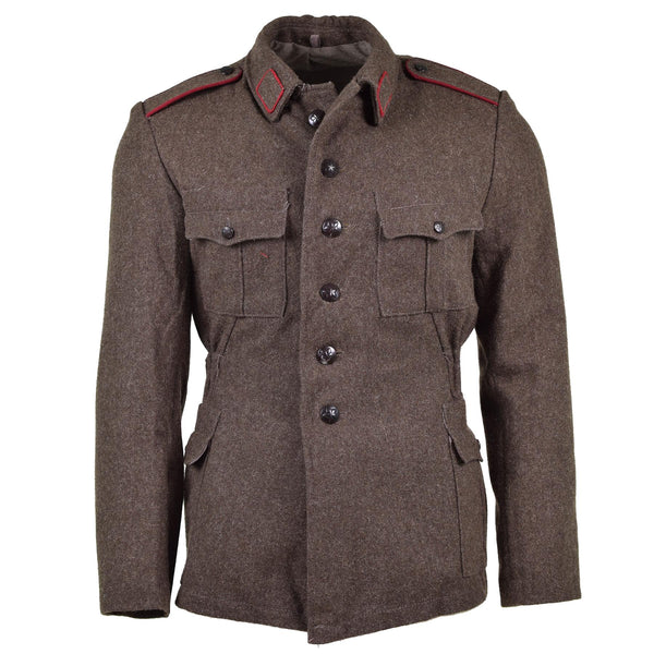 GENUINE BULGARIAN ARMY JACKET WOOL MILITARY-ISSUE SURPLUS UNIFORM GREY-BROWN