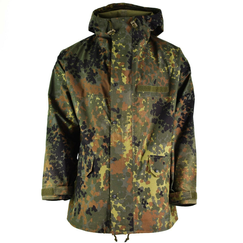 Original German army field Jacket GoreTex Flecktarn waterproof rain gear parka