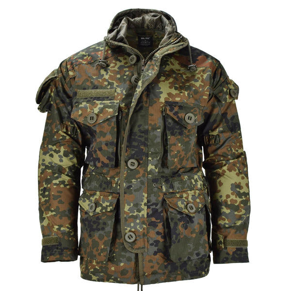 Mil-Tec Brand Jacket RipStop Smock German army Flecktarn Camo Parka Men's wear