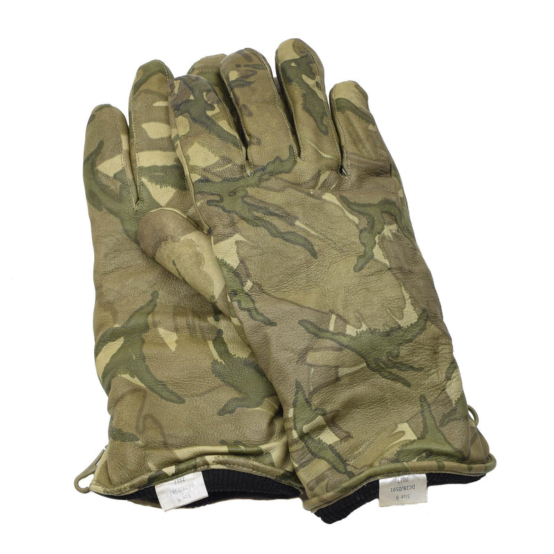 Genuine British military combat tactical leather gloves insulated MTP camouflage