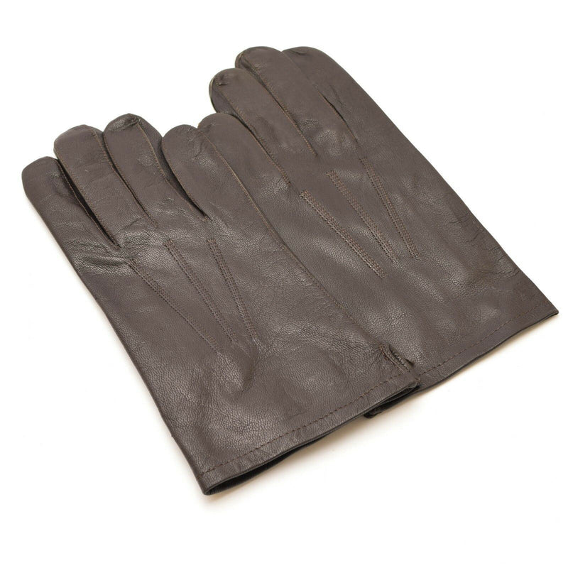 Genuine Belgian army  gloves leather black brown military full finger surplus