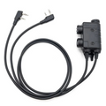 Earmor Dual PTT Adapter Kenwood Baofeng 2 Pin Wired Tactical Headset Black