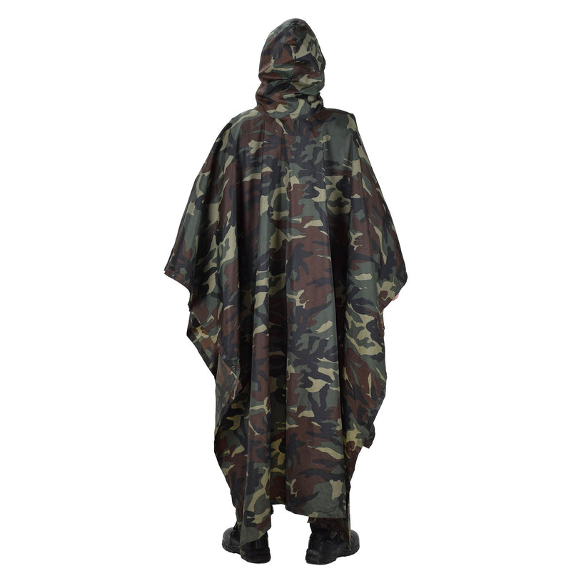 Original Turkish military camouflage poncho water resistant ripstop hooded army