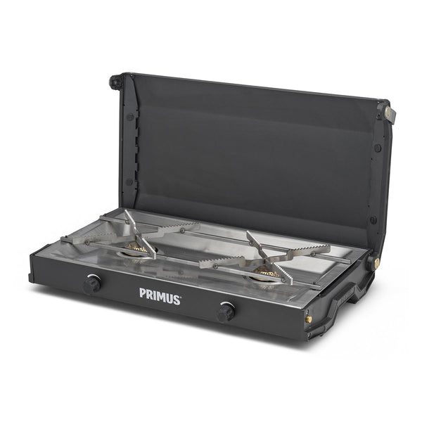 Primus Kinjia camping stove dual burner portable outdoor kitchen cookware black