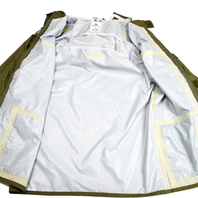 Genuine Danish army O.D wet weather jacket waterproof hooded rain coat Denmark