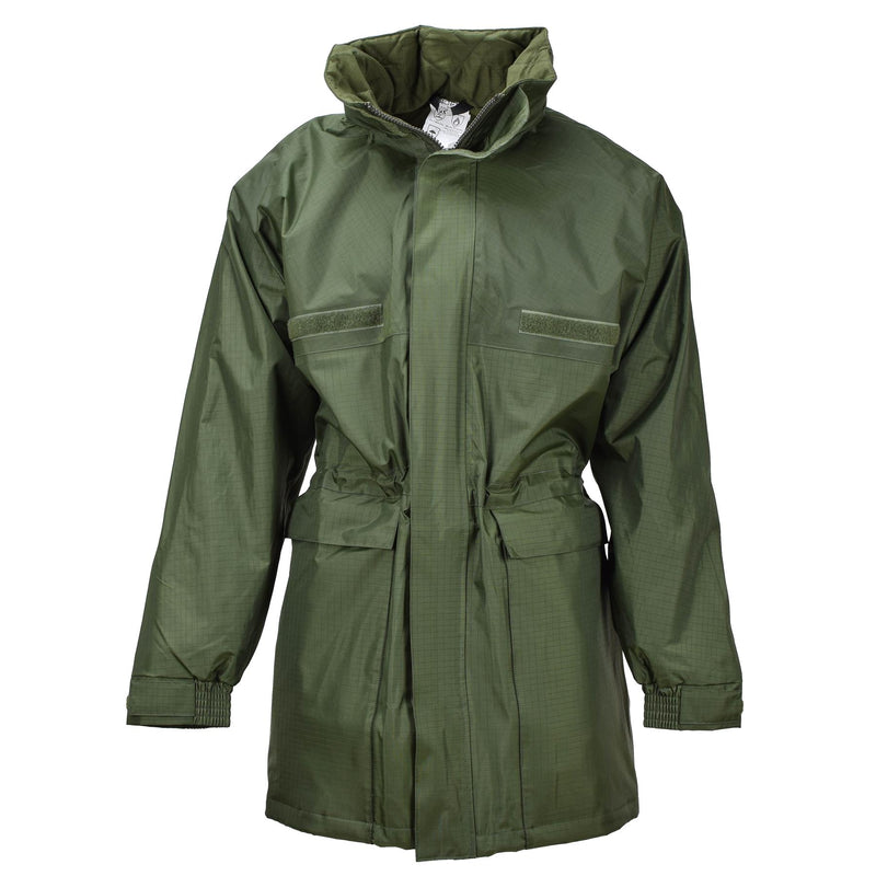 Original Belgian military rain long jacket with liner olive waterproof field NEW