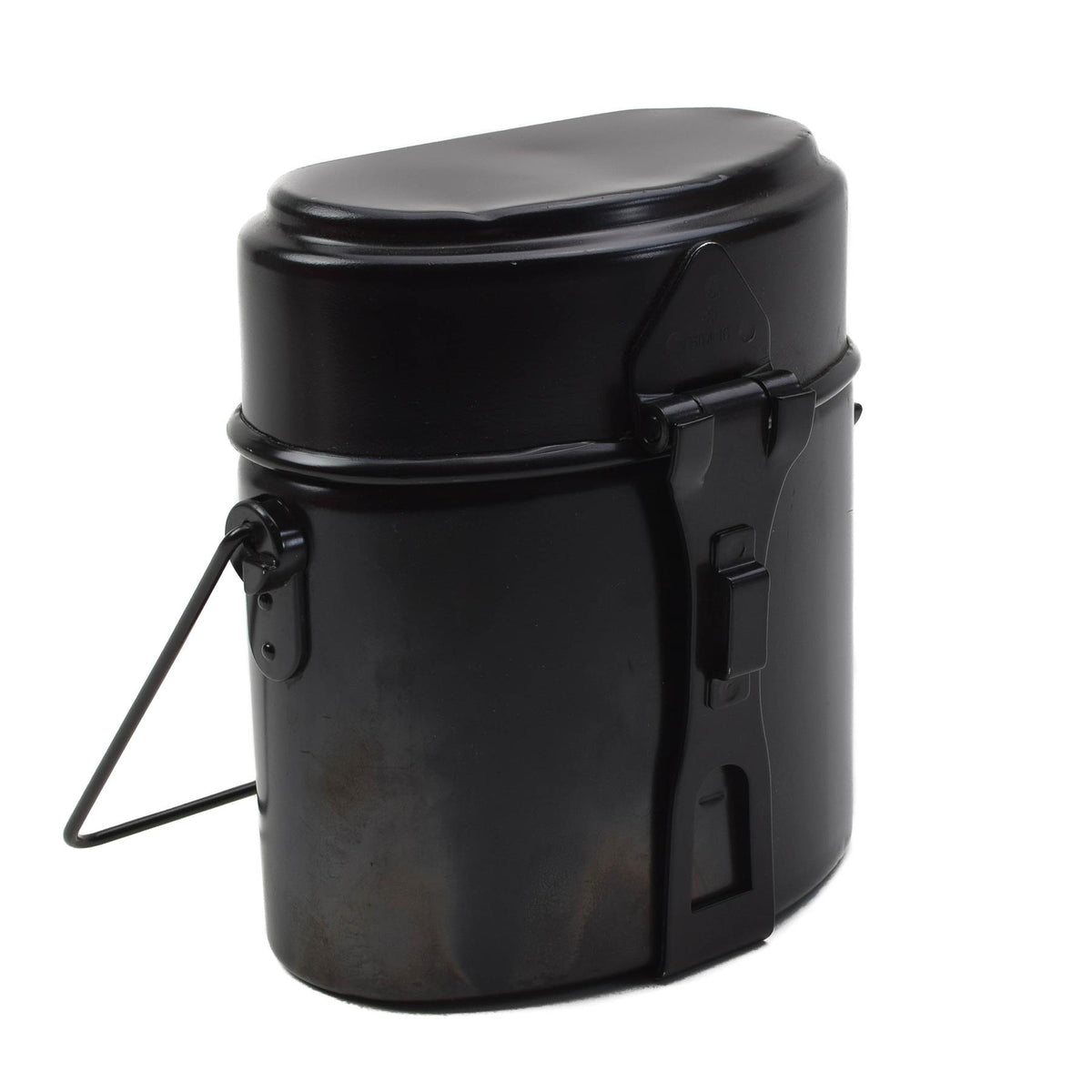 Original Swiss Army Mess Kit 3 Piece Aluminum Camping Cooking Set Black