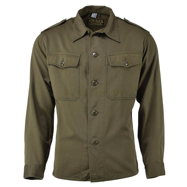 Original Austrian military olive long sleeve shirt dress casual lightweight NEW