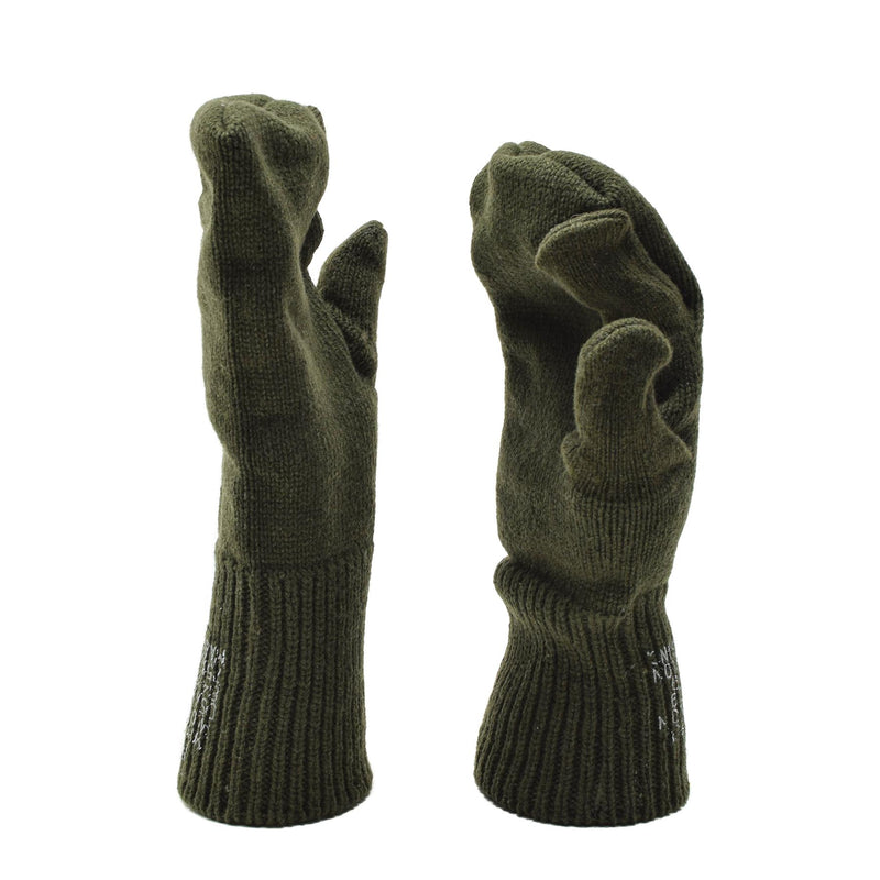 Genuine U.S. Military Trigger finger mittens wool warmers green army surplus NEW