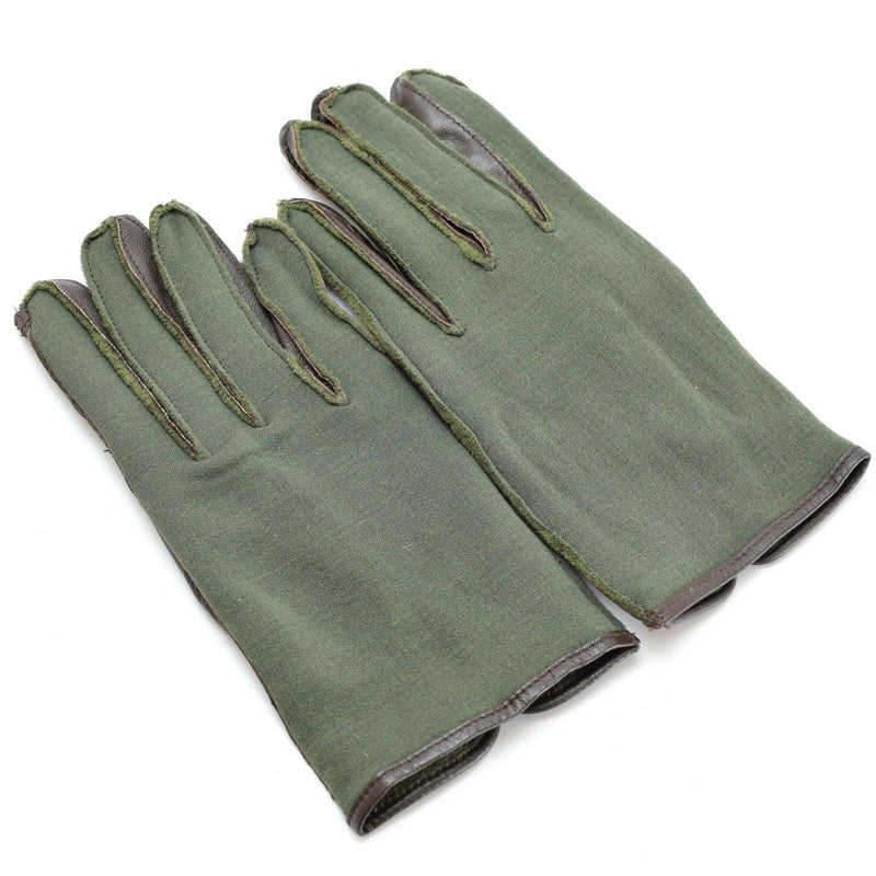 Original Belgian army combat gloves WWII style gloves nylon leather Olive NEW