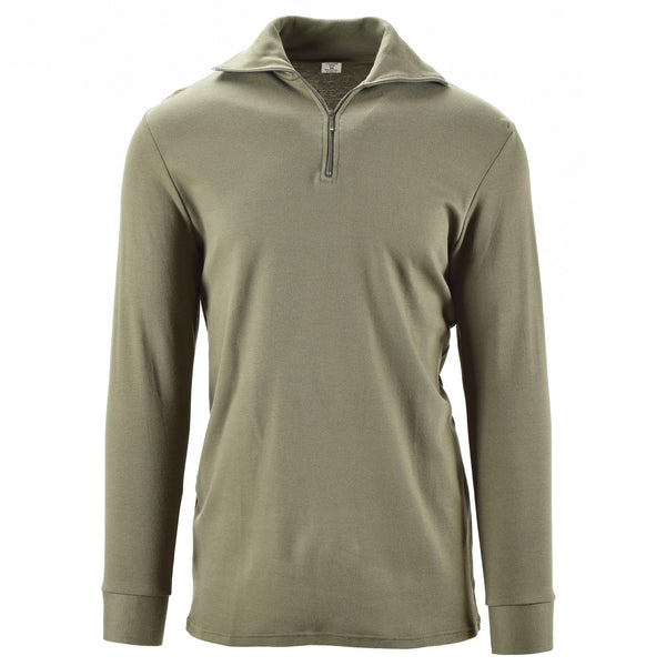 Genuine French army shirt zipper Undershirt F1 thermal Olive Mens sweater NEW