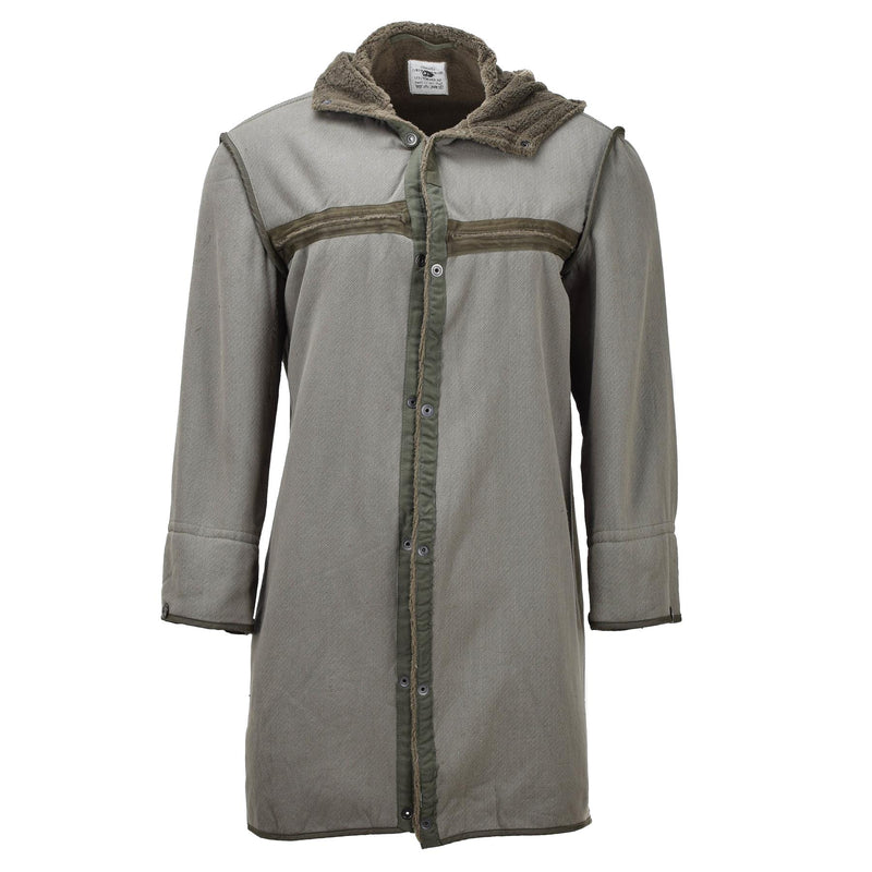 Original German military long parka faux fur liner thermal hooded army olive