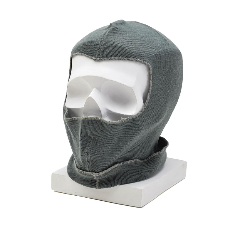 Original Swiss military wool balaclava lightweight warm winter mask elastic Gray