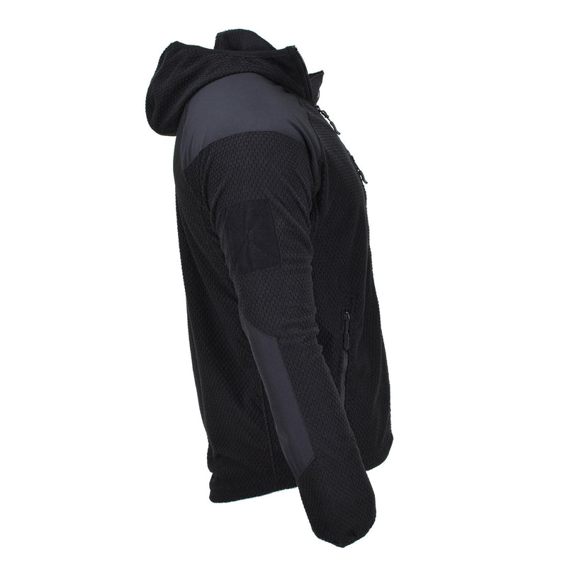 Blochl Brand Military style thermal jacket fleece hooded reinforced black NEW