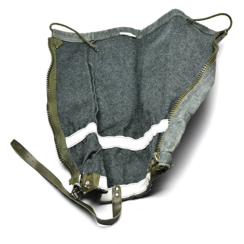 Genuine Swiss army Gaiters wool grey mountains hiking military surplus