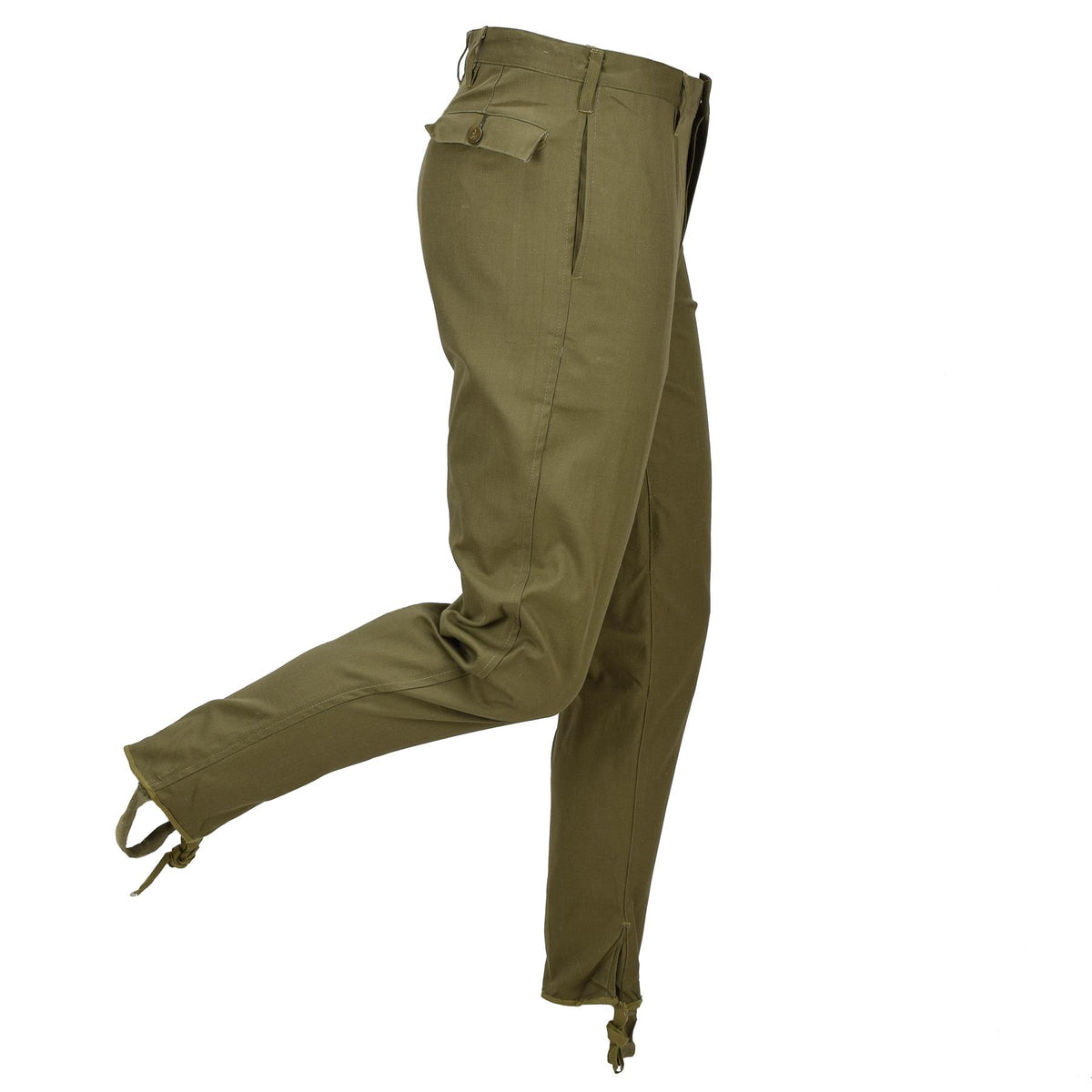Original Romanian Army Field Work Trousers Adjustable Drawstring Cuffs Olive