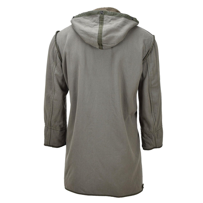 Original German military long parka faux fur liner thermal hooded army olive