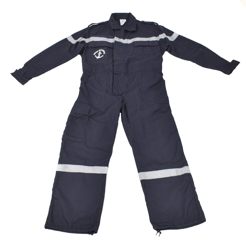 Genuine French navy coverall thermostable marine jumpsuit solid dark blue NEW