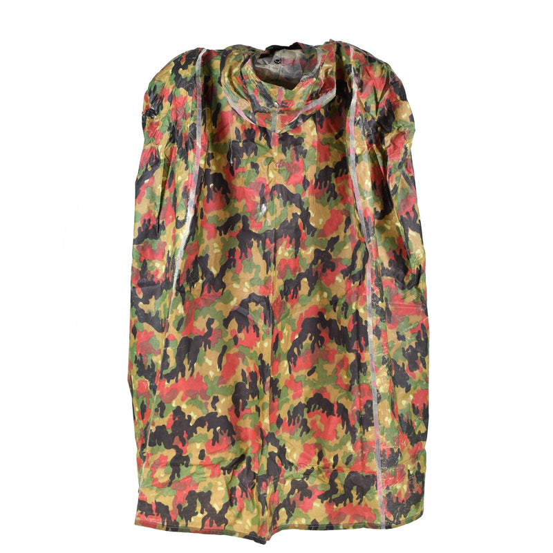 Original Swiss army troops camo tactical plastic poncho Alpenflage pattern