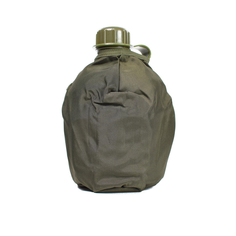 Original Austrian army drinking flask with cup pouch OD 1 liter canteen NEW