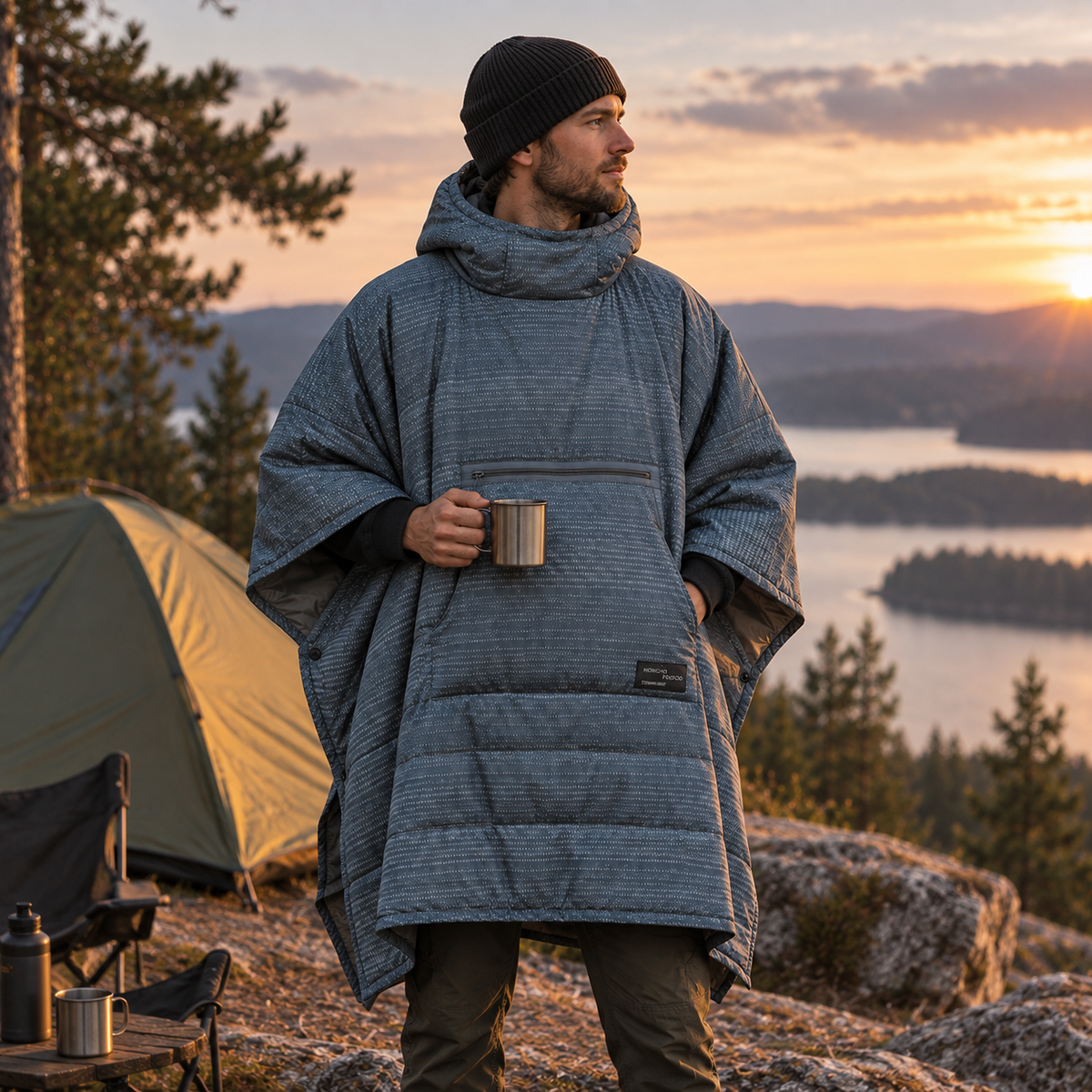 Therm-a-Rest Honcho Poncho Insulated Camping Blanket Water-Resistant Black