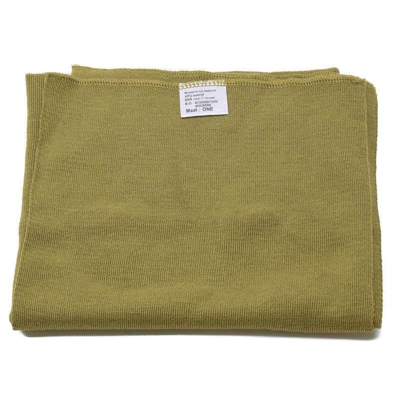 Genuine Dutch army scarf khaki military surplus neck tube merino wool cotton NEW