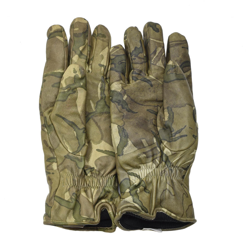 Genuine British military combat tactical leather gloves insulated MTP camouflage