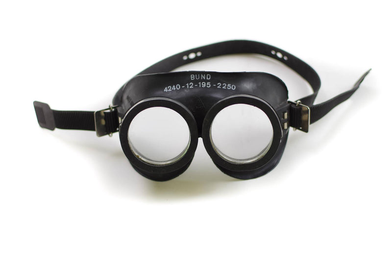 Genuine German army protection goggles BW black Auer face mask surplus NEW